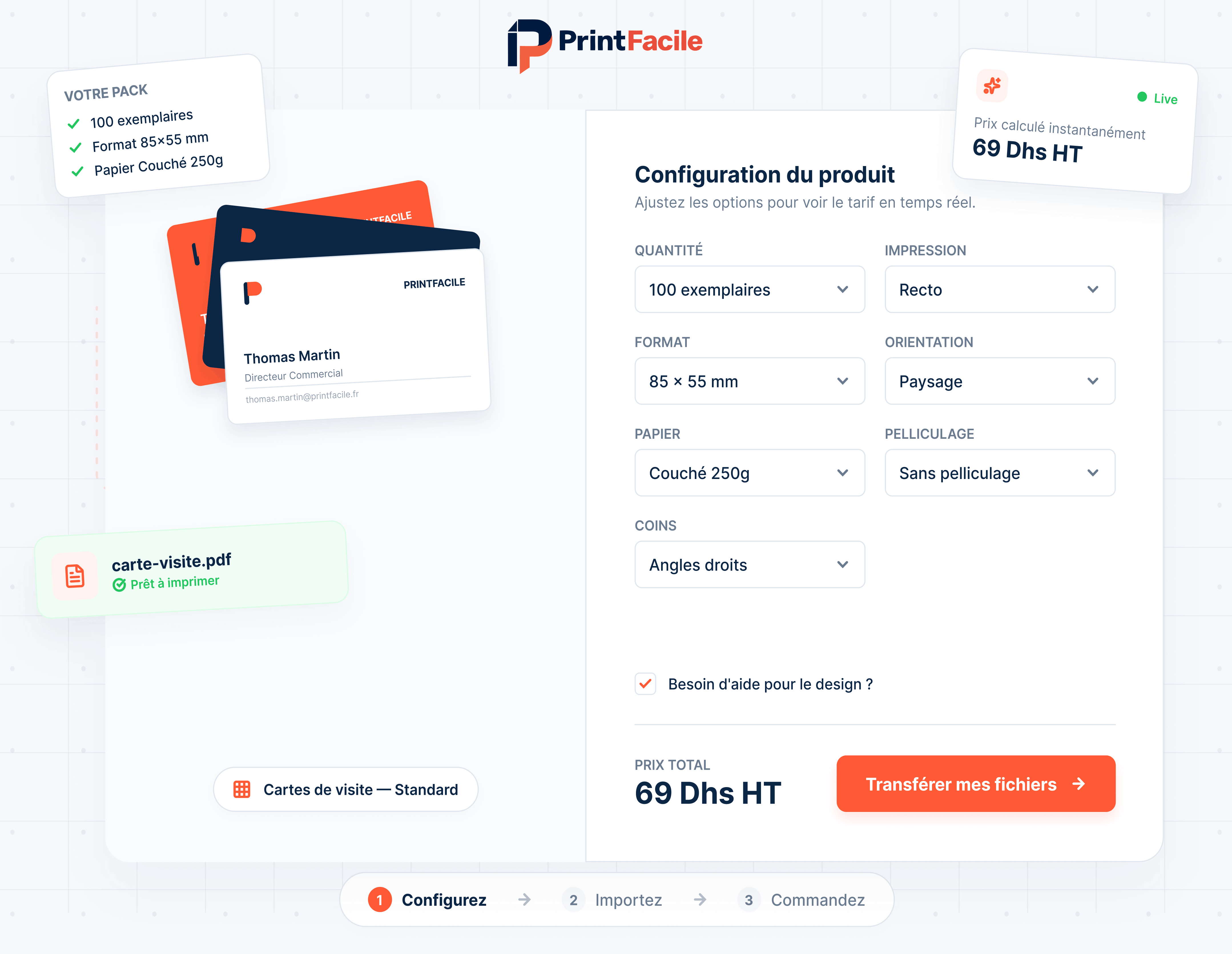 Illustration — Configuration du produit et calcul du prix